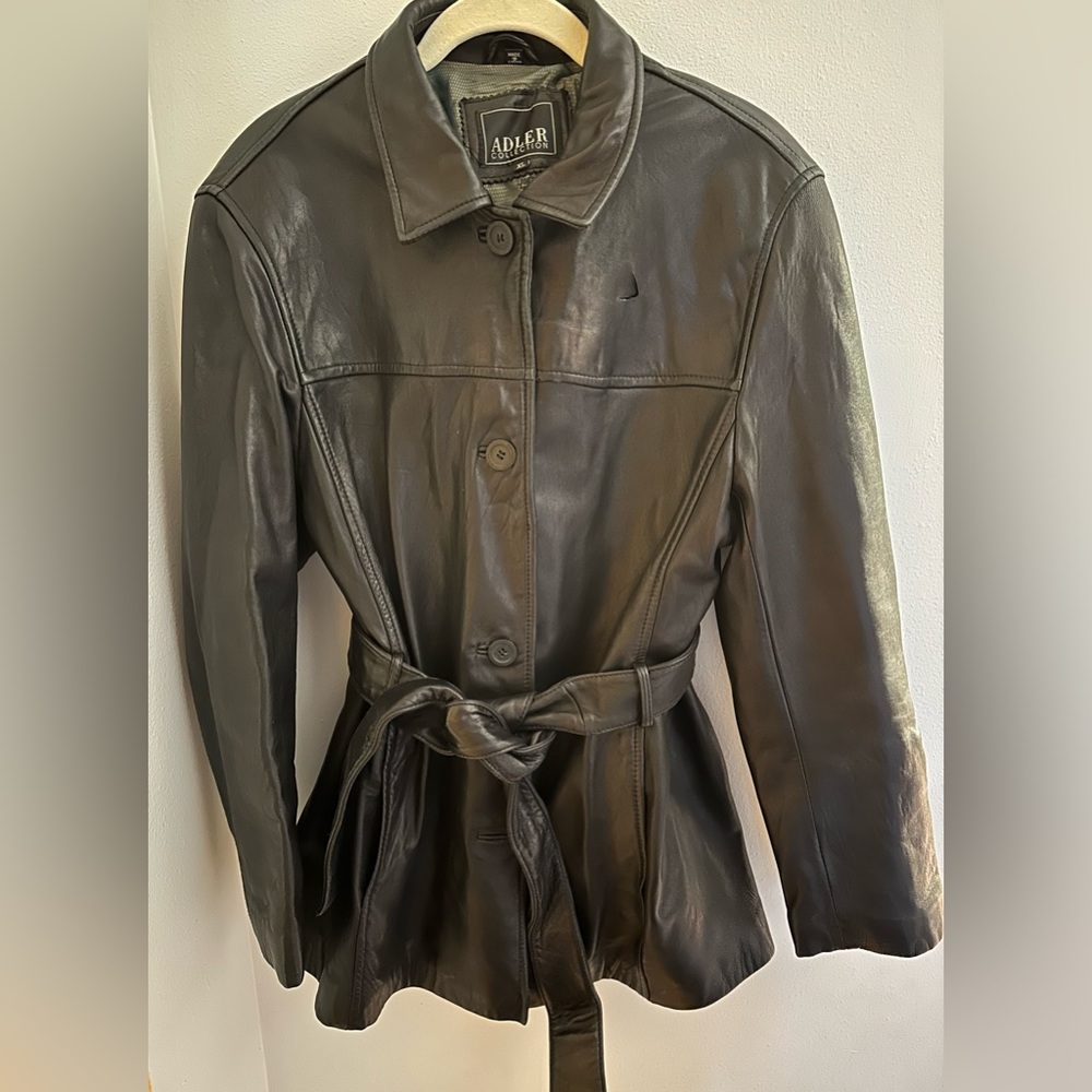 ADLER collection women’s black leather jacket